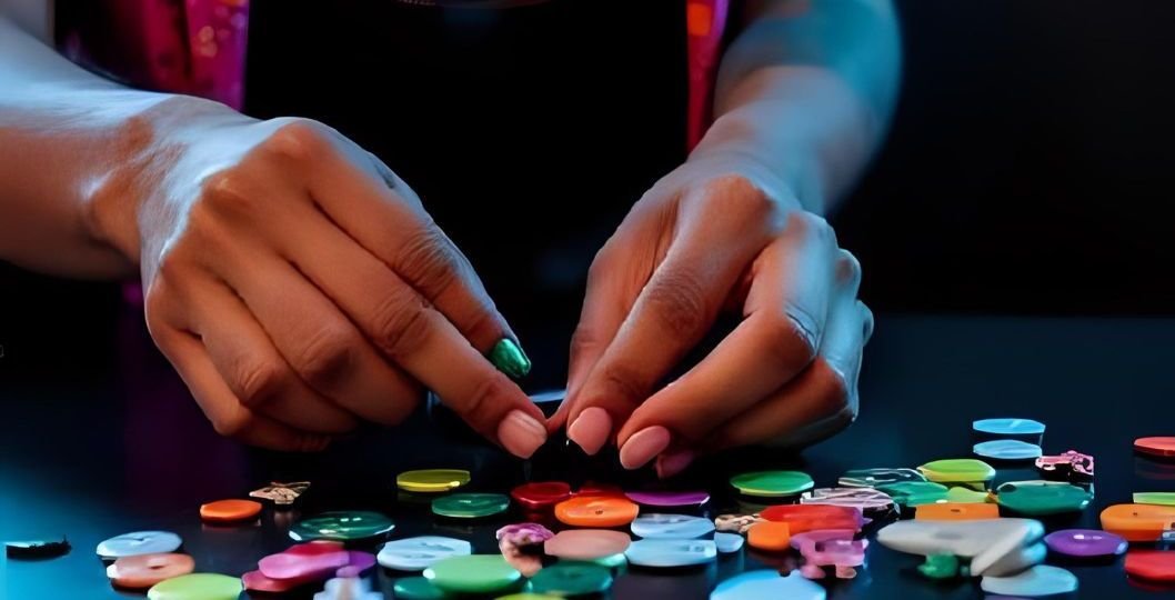 playing with buttons